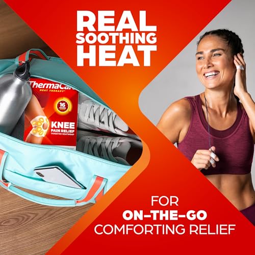 ThermaCare Knee Heat Wraps for Pain Relief, Heating Pads, 6 Count 6 Count (Pack of 1)