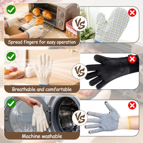 1 Pair Heat Resistant Gloves, 932°F Oven Gloves, Cut-Resistant Grill Gloves