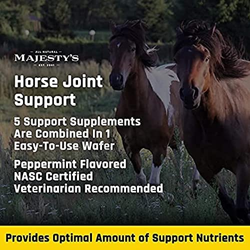 Majesty's Flex HA Wafers - Superior Performance Horse/Equine Joint Support Supplement - HA, Vitamin C, Yucca, Glucosamine (Peppermint, 60 count) Peppermint - BeesActive Australia