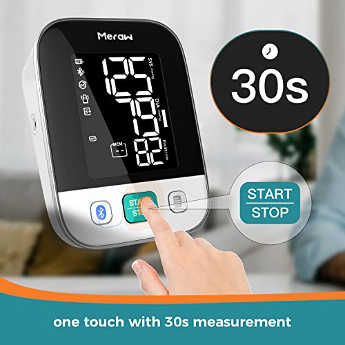 Meraw Blood Pressure Monitor Home Use, Blood Pressure Cuff Digital Arm, Blood Pressure Monitor Automatic Cuff 8.7-16.5" Bluetooth App Tracking Irregular Heartbeat Monitoring FSA/HSA Eligible White Cedar-white