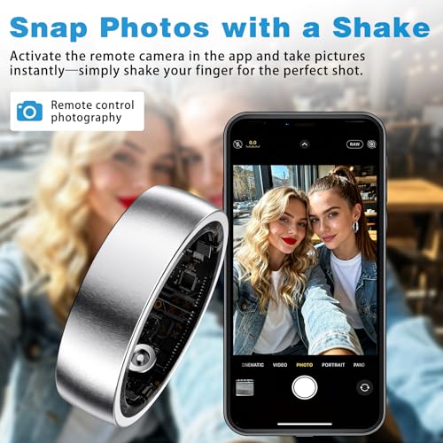 Smart Ring Women Men, Fitness Tracker, No Subscription, Sleep, Silver 8