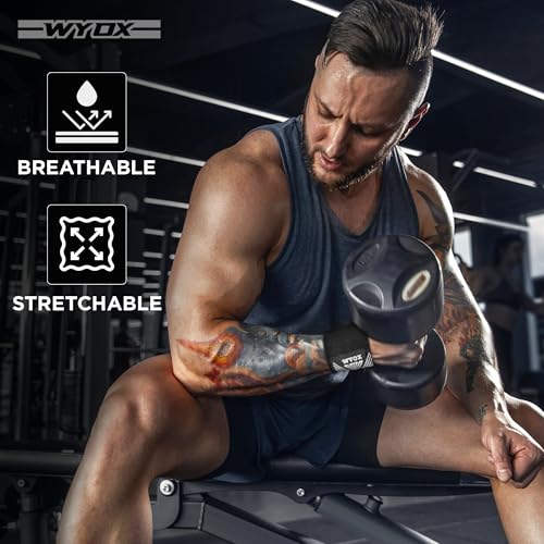 WYOX Ankle Brace & Wrist Wraps Bundle – Compression Ankle Support Sleeve for Sprain, Achilles Tendonitis + Adjustable Wrist Wraps for Weightlifting, Gym, Powerlifting & Sports Training (Unisex)