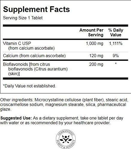 Swanson Buffered Vitamin C with Bioflavonoids 1,000 mg, 250 Tabs | Boosts Immune Function and Antioxidant Reserve, Buffered with Minerals to Prevent Stomach Upset, Gluten Free and Non-GMO