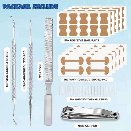 Ingrown Toenail Corrector Kit - Professional Home Pedicure Care for Toenail - Includes Toenail Correction Strips for Ingrown Toenail Relief Removal