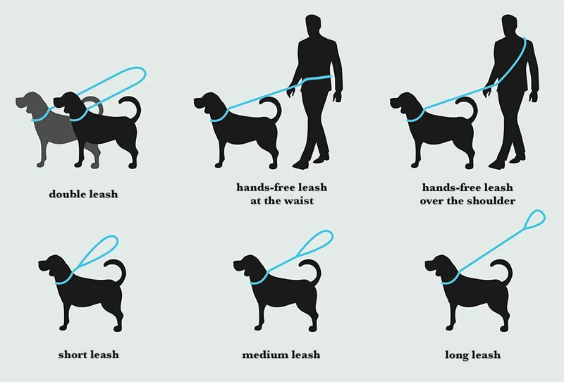 Hands Free Eco Friendly Handmade Multifunctional Cotton Rope Dog Leash 8.2 FT with Adjustable Double Swivel Hook for Medium and Large Dogs Running Hiking Camping Walking (Blue) Blue - BeesActive Australia