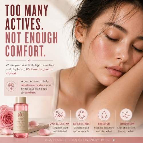 Pixi Rose Tonic Rose Hydrosol Toner Hydrates Skin, Minimize Redness, Rehydrates and Replenishes, 100mL/ 3.4 fl oz 3.4 Fl Oz (Pack of 1)