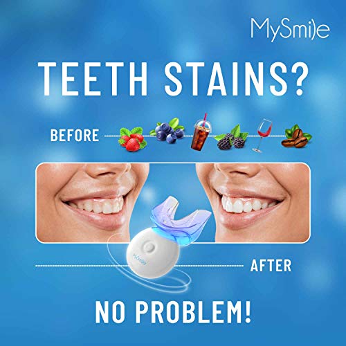 MySmile Teeth Whitening Kit with LED Light Remineralization Gel Non-Sensitive Teeth Whitener Teeth Whitening Gel to Remove Stains Desensitizing Gel to Reduce Teeth Sensitivity Strengthen Tooth Enamel