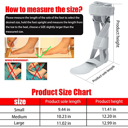 Medical Afo Foot Drop Brace Splint Ankle Foot Orthosis AFO Walking with Shoes or Sleeping for Men Women Stroke Hemiplegia Foot Drop Postural Correction Brace （Medium-Left） Medium-Left