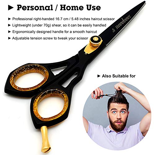 Professional Barber Shears Kit Tools - Hair Cutting Scissors Set for Hairdresser/Hair Salon + Thinning/Texture Hairdressing Haircut Shear for Beautician + Straight Razor + 10 Blades with Case