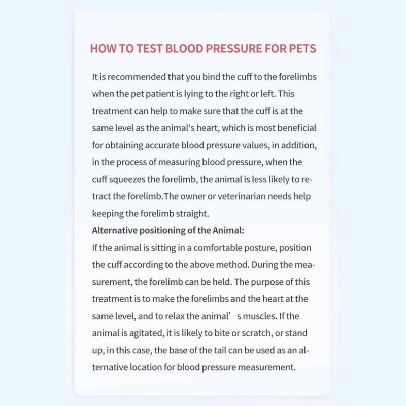 CONTEC CONTEC08A-VET, Cat Dog Vet Automatic Blood Pressure Monitor Veterinary Electronic SPO2 Tongue Lip Probe - BeesActive Australia