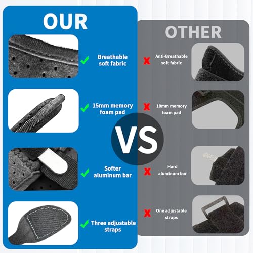Plantar Fasciitis Night Splint, Adjustable Planters Facetious Orthotic, 3 straps Drop Foot Brace, Night Splint for Plantar Fasciitis for Men Women , Achilles Tendonitis Support & Pain Relief, Black