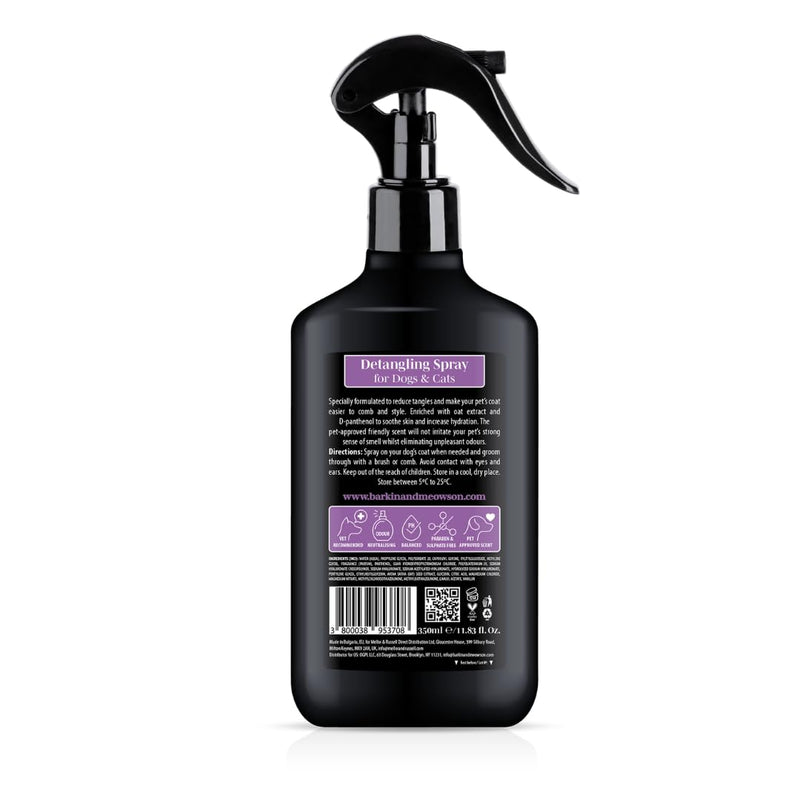 Barkin & Meowson Detangling Spray for Dogs & Cats 350ml / 11.83 fl.oz - Oat Extract, Pet-Friendly Scent