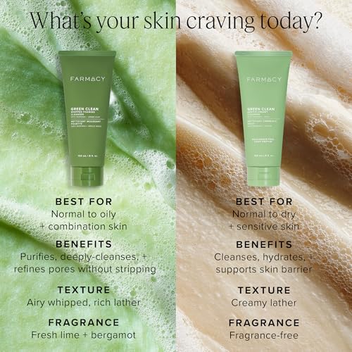 Farmacy Gentle Creamy Face Cleanser - Hydrating Facial Cleanser to Nourish + Help Remove Makeup + Impurities - Enriched with Aloe + Moringa Oil to Soothe, Purify + Refresh Skin (150ml) Gentle Creamy Cleanser 5 Fl Oz (Pack of 1)