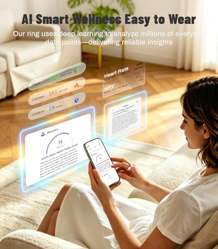 AI Smart Ring for Women Men, Health Ring with AI Health Analysis Lavender Pink 6#