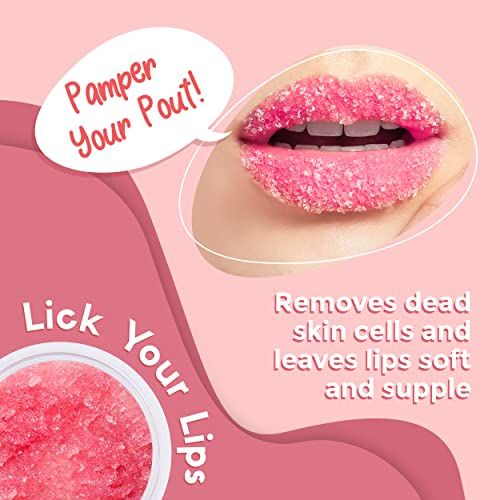 Watermelon Sugar Lip Scrub & Lip Sleeping Mask Duo to Exfoliate and Nourish Dry, Chapped Lips