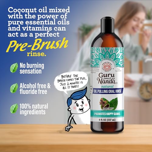 GuruNanda Daily Oral Care Bundle – Hydroxyapatite Toothpaste & Coconut Oil Pulling Mouthwash for Stronger Teeth & Happier Gums