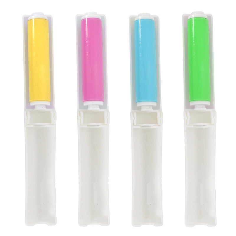 Pack of 4 Lint Roller Reusable Washable Lint Roller Sticky Washable Dust Lint Roller Foldable Sticky Roller Portable Hair Curler with Cover for Clean Furniture, Carpets, Clothes - BeesActive Australia