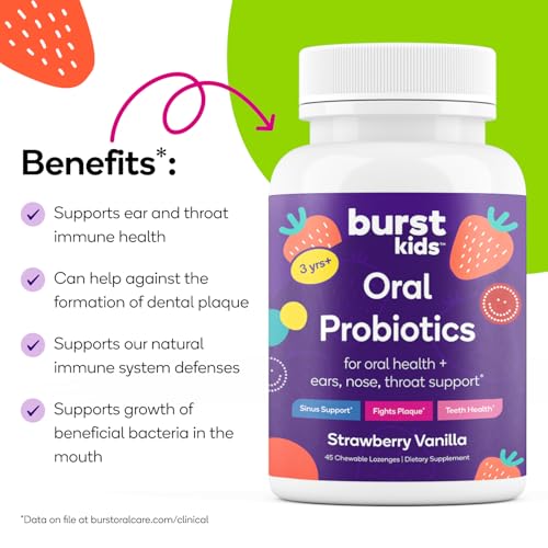 Burst Kids Probiotics (Strawberry Vanilla/45 Chewable Lozenges)