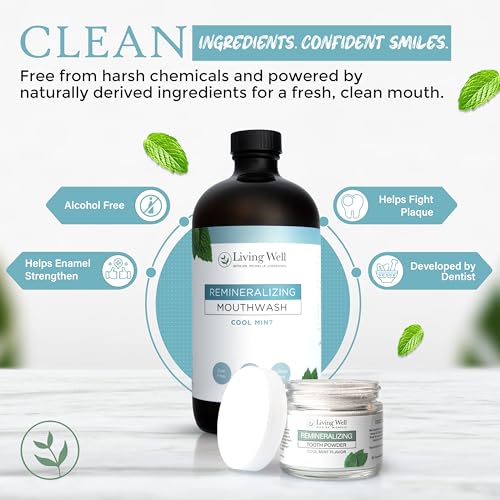 Tooth Remineralization Bundle, Hydroxyapatite Tooth Powder & Mouthwash