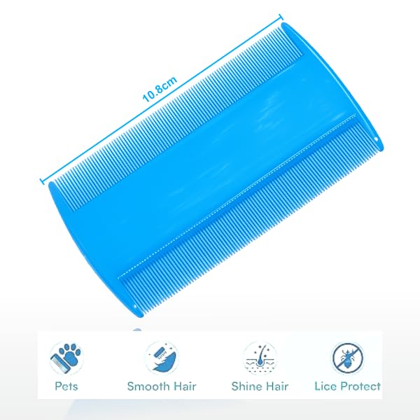 Professional Head Lice Comb Kit for Kids and Adults, Stainless Steel Fine Tooth Nit Comb for Removing Lice, Nits, Eggs and Dandruff, Reusable Hair Treatment Comb Set