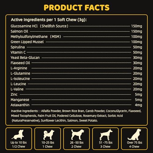 Muscle Gain & Omega 3 Fish Oil Bundle for Dogs - Muscle Strength, Joint Support, Skin & Coat Health Supplement with BCAAs, Glucosamine & 19% Omega-3 - for All Breeds & Ages (16OZ Liquid + Chewable Tab
