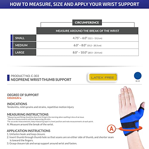 OTC Wrist-Thumb Splint, Wrap Style Support, Neoprene, Small (Pack of 2) Small (Pack of 2)