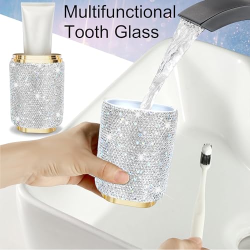SlowVibes Bling Toothbrush Travel Case with Mouthwash Cup