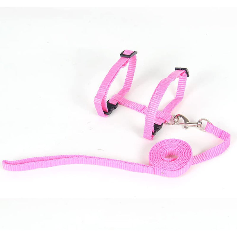 2 Pcs Adjustable Bunny Rabbit Harness with Leash Cat Puppy Walking Harness Leash Pet Harness Leash for Pigs Hamster Small Animals Pink and Light Blue