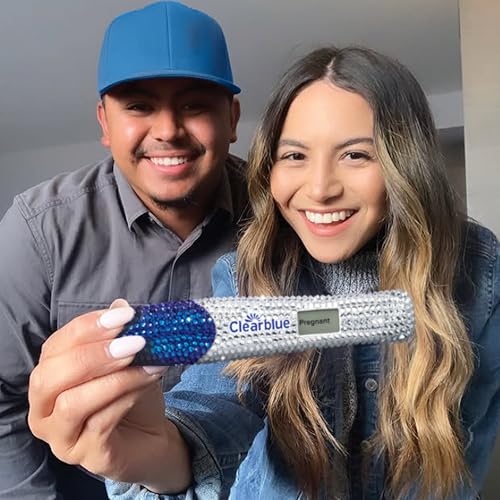 Clearblue Bedazzled Pregnancy Announcement Keepsake Stick 1ct; Unique and Memorable Reminder for Sharing Special Moments on Social Media