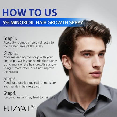 5% Minoxidil for Men Hair Loss Treatment, Minoxidil for Women Hair Growth Spray, For Men & Women, Supports Thinning Hair, With Biotin, Easy Daily Application (60ml) 1 Count (Pack of 2)