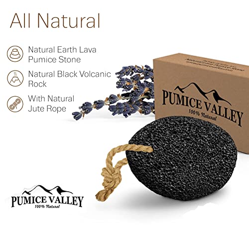 Wooden Cleaning Finger Nail Brush with Nylon Charcoal Bristles & Hanging Rope - Double-Sided Fingernail Brush for Scrubbing Fingernails - Pumice Stone - Natural Earth Lava Black - Health Foot Care