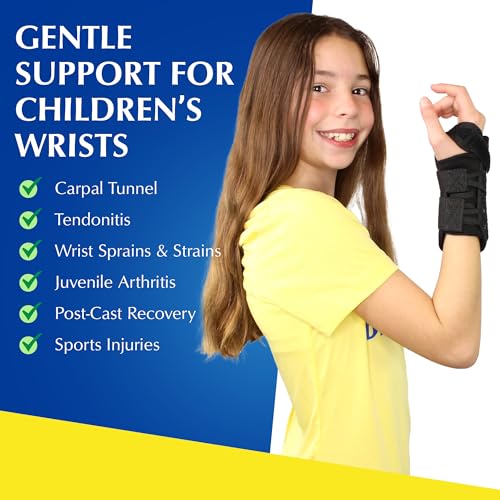 Brace Direct Kids Lace-up Wrist Brace for Carpal Tunnel, Tendonitis, Sprain Right 6"
