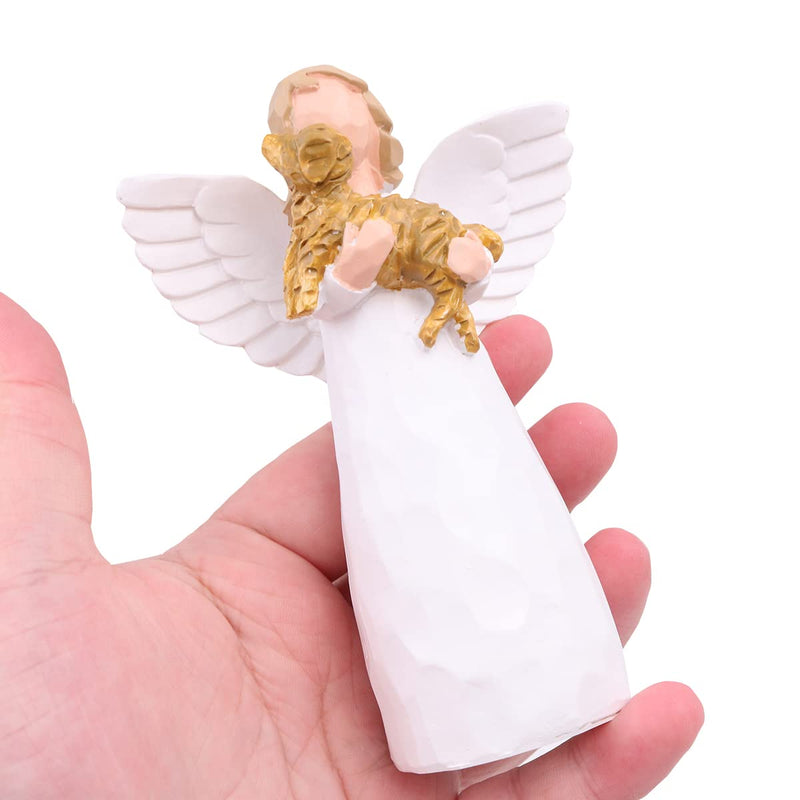 WANGCL Dog Memorial Gift Bereavement Gifts Hand Painted Sculpted Angel Figurine in Remembrance of Lost Dogs Pets Cats - BeesActive Australia