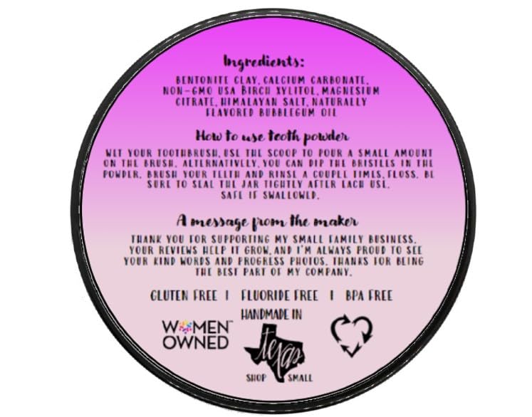 Peppermint and Bubblegum Bundle Vegan Fluoride Free Toothpaste Powder