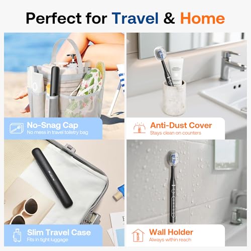 Bitvae ADA Accepted Electric Toothbrush, 60-Day Battery Travel Toothbrush Shadow Black