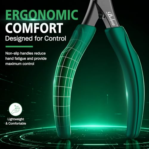 BALUCA Straight Edge Toenail Clippers for Thick Nails & Ingrown Toenails Green