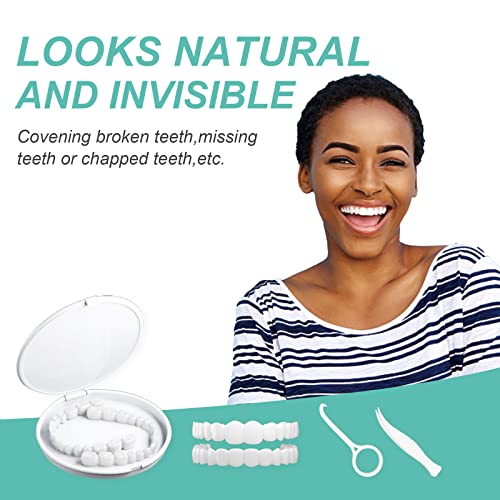 2 Pairs Snap on Dentures for Women & Men, Comfortable & Confident Smile, Snap in Teeth for Missing Teeth