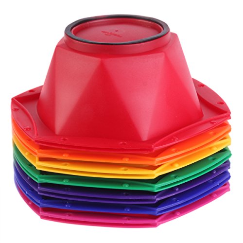 PERFEHAIR Small Hair Coloring Dye Mixing Tint Bowls and Brush Kit - 7-Piece Set in Vibrant Rainbow Colors | 200 ml Capacity per Bowl
