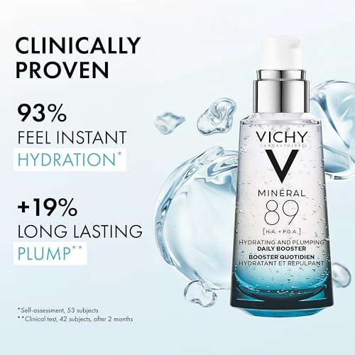 Vichy Mineral 89 Booster, Hyaluronic Acid Serum, Skin Barrier Repair 1.69 Fl Oz (Pack of 1) Face Serum