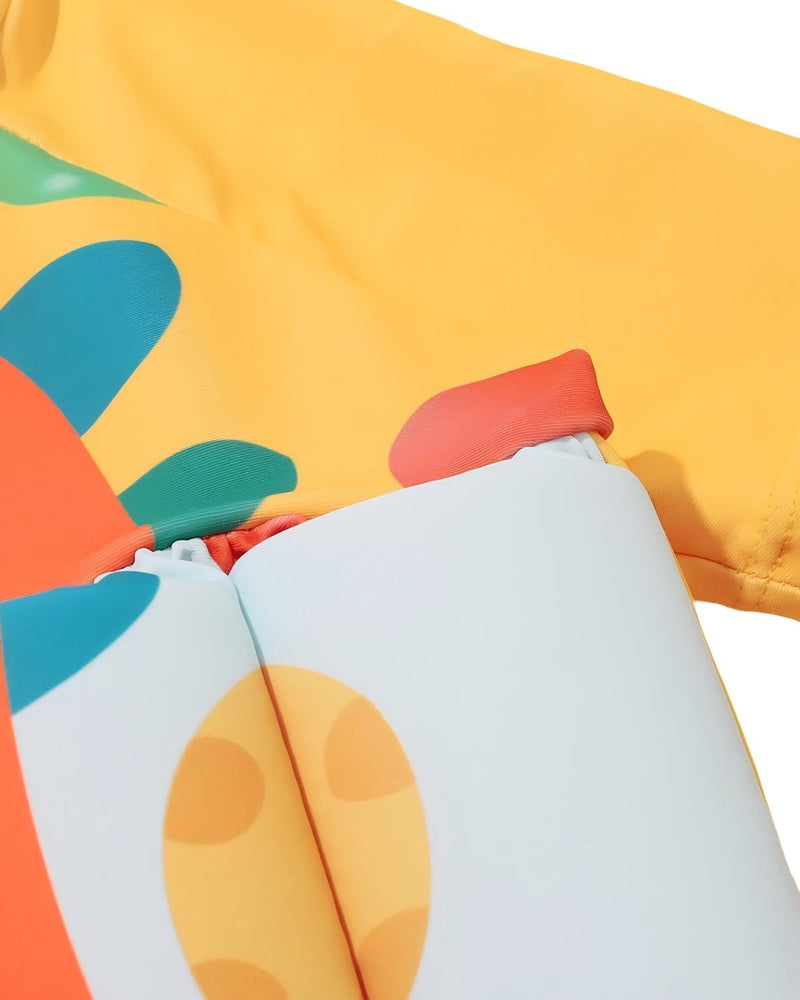 Floatie Swimsuit for Toddlers Boys Girls Floating Bathing Suit Baby Kids Float Learn to Swim Suit Floatation Beach Pool 1-6Y 2-3 T Light Yellow Dinosaur