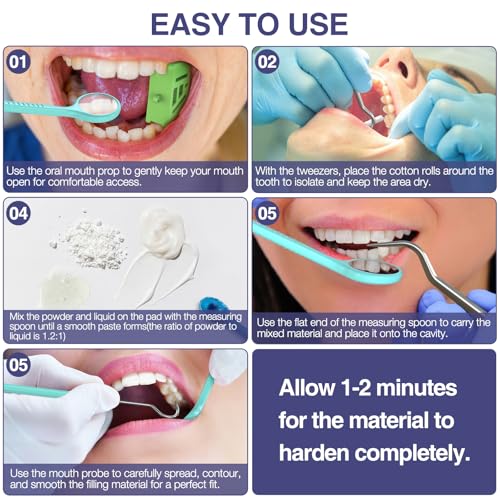 Zinc Oxide Eugenol Dental Cement Tooth Repair Kit for Broken Teeth, Temporary Filling for Crowns, Tooth Filler, Cavity Filler (Natural White) Natural White