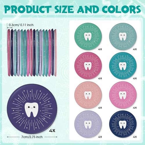 Geetery 54 Pcs Tooth Compact Mirrors Dental Gifts Staffs Assistants