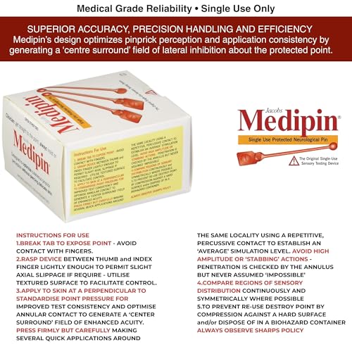 Disposable Skin Prick Device, Neuropathy Early Detection and Diabetes Monitoring, Single-Use Testing Pins, Hygienic Medical Tool, Ready-to-Use for Healthcare Professionals, Pack of 100