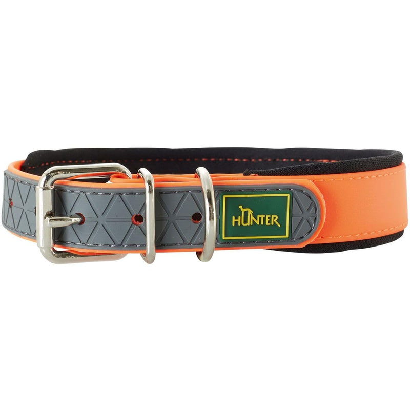 HUNTER CONVENIENCE COMFORT Dog Collar, Plastic Material, Neoprene, 55 M-L, Neon Orange