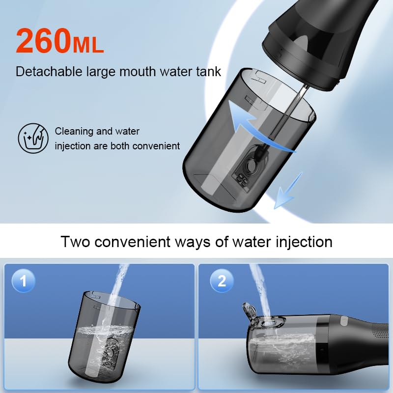 Water Flosser Cordless with 260ML Removable Tank, 4 Cleaning Modes, Oral Irrigator for Braces and Sensitive Gums(White) White