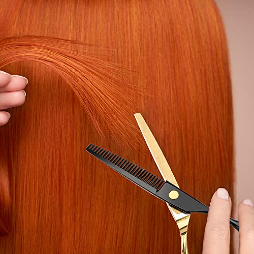 6.7inch Black Gold Hairdressing Hair Cutting Scissors Set