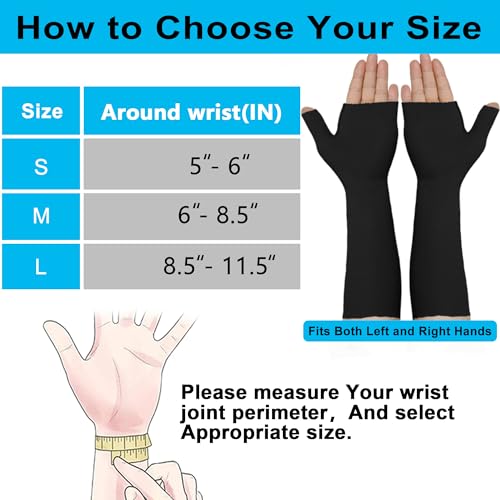 VISKONDA Hand Socks for Splint (Pack of 6) Wrist and Thumb Spica Wrap Liner for Women Men,Arm Cast Cover Stockinette Sleeve for Under Brace Skin friendly protective cover(Black,Small) Small Black