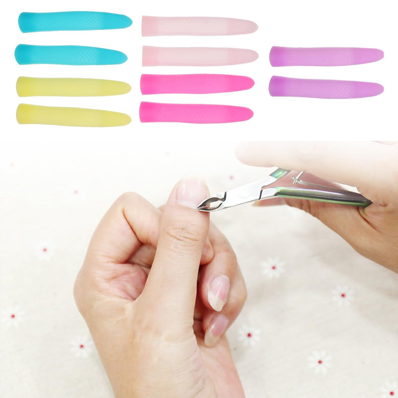 Mipcase Anti-Slip Silicone Handle Covers for Nail Cuticle Scissors 5 Pairs Nail Art Accessories Comfortable Grip Protective Sleeve for Manicure Pedicure Tools - BeesActive Australia