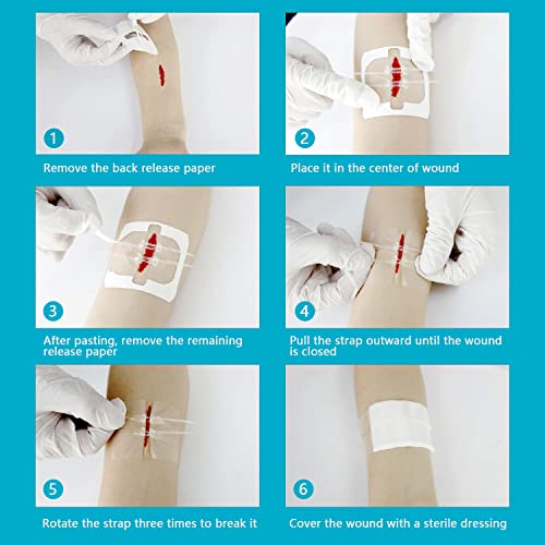 Emergency Wound Closure Strips - 2Pcs Zip Stitch Laceration Closure Kit Closures Repair Wounds Without Stitches - Butterfly Bandages for Wounds 2 Pcs Sets