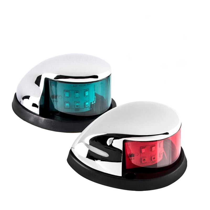 Boat Navigation Light Red and Green LED Marine Navigation Boat Bow Light for Pontoon and Small Boat (Silver) Silver